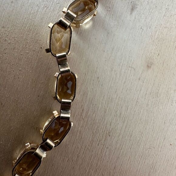 Vintage Elegant 10k Gold Citrine Tennis Bracelet - Picture 8 of 11